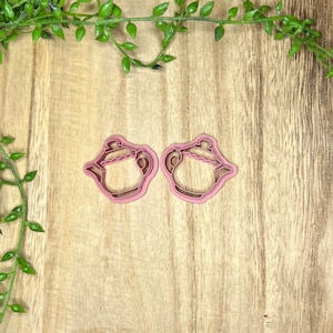Teapot Clay Earring Cutter | Mirrored Set | Dangle Earring Cutter | Embossing Polymer Clay Tool