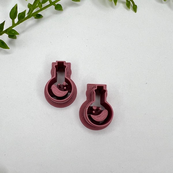 Potion Bottle Clay Cutter | Halloween | Mystical | Mirrored Cutter Set | Embossing Polymer Clay Tool