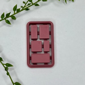 Rectangle Bookshelf Cutter | 5 Sizes | Embossed Clay Cutter | Bookcase | Book Lover Earrings