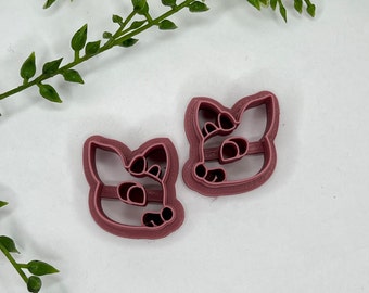 Reindeer Clay Cutter | Mirrored Set | Holiday Polymer Clay Cutters | Rudolph Earrings | Winter Clay Cutter | Cute Deer
