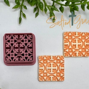 Moroccan Tile Clay Cutter | Tile # 4 | Mediterranean Tile Earring | 5 Sizes | Embossing Polymer Clay Tool