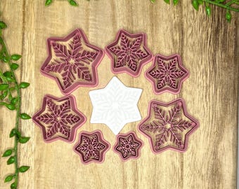 Snowflake #2 Earring Cutter | Christmas Clay Cutter | Detailed Cutters | Winter Clay Cutter | Embossing Polymer Clay Tool