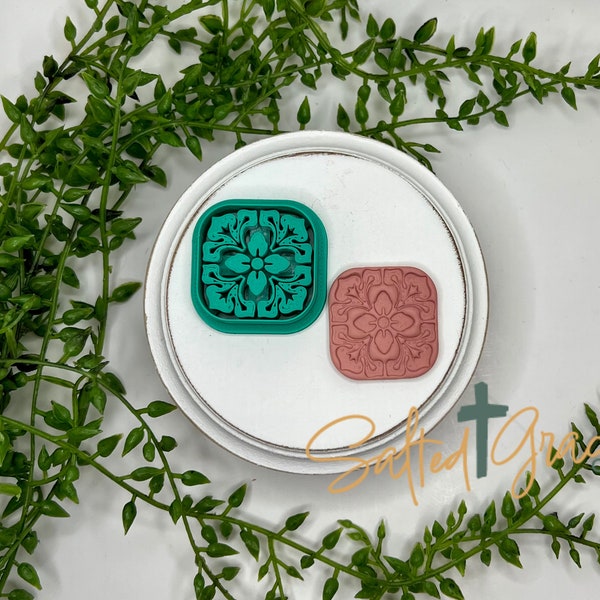 Moroccan Tile Clay Cutter | Floral Tile # 2 | Mediterranean Tile Earring | 5 Sizes | Embossing Polymer Clay Tool