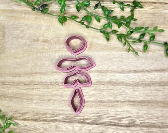 Organic Floral Cutter Set | Statement Cutter | Dangle Earring Cutter | 4 Piece | Polymer Clay Tool