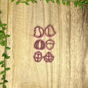 Fall Stud Pack #2 Cutter Bundle | Embossed Clay Cutter | Autumn Polymer Clay Cutters | Fall Earrings | Autumn Clay Cutter | Mini Clay Cutter