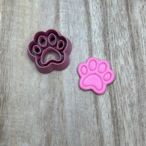 Paw Print #2 Clay Cutter | Cutter Set | Stud Earring Cutter | Embossing Polymer Clay Tool