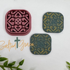 Moroccan Tile Clay Cutter | Tile # 3 | Mediterranean Tile Earring | 5 Sizes | Embossing Polymer Clay Tool