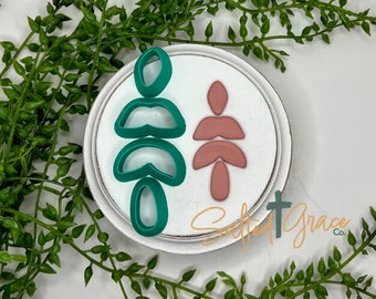 Organic Clay Cutter Set | Statement Cutter | Dangle Earring Cutter | 4 Piece | Polymer Clay Tool