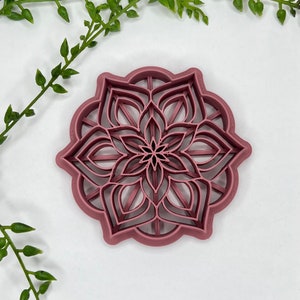 Small Mandala #1 Trinket Dish Cutter | 3.25 Inch Flower Clay Cutter | Jewelry Dish | Boho Clay Cutter | Embossing Polymer Clay Tool