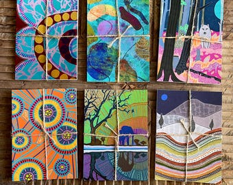 Abstract Postcard Set of 6 - Reconnect nature art 2