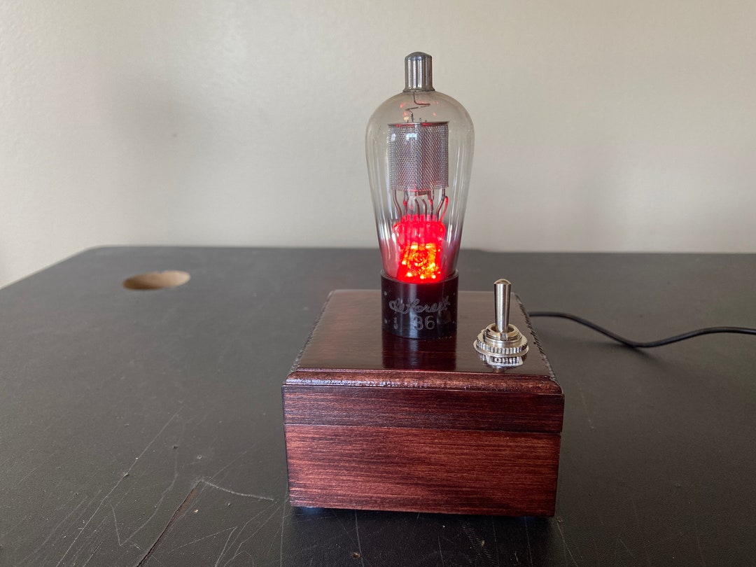 Deforest Vacuum Tube Night Light / Accent Light With Mahogany Color