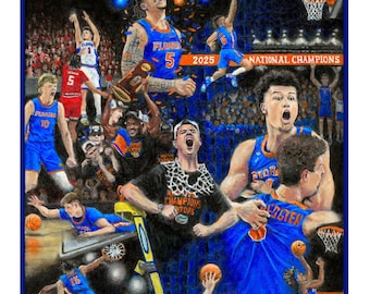 Florida Gator Men’s Basketball 2025 National Championship - Art Print - Fan Art