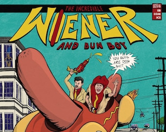 The Incredible Wiener and Bun Boy! - Digital Art Print - I Think You Should Leave - ITYSL - Art Print - Fan Art - Comic Book Art