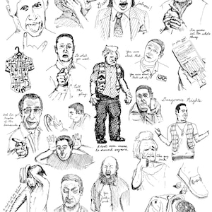 B&W Staffel 2 - I think You Should Leave - Tim Robinson - ITYSL - Netflix - Kunstdruck - Wandbild - Fan Art - Tusche Skizzen