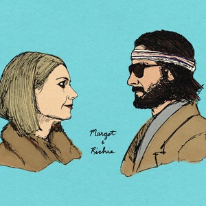 Margot and Richie Tenenbaum - The Royal Tenenbaums - Digital Art - Digital Illustration - Art Print - Portrait - Wall Art - Fan Art