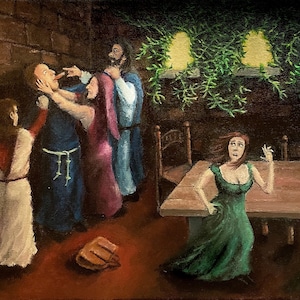Thou Shalt Not Skip Lunch - Art print of original oil painting - I Think You Should Leave - Baroque Style - Art Print - Wall Art - Fan Art