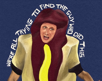 Hotdog Suit - Digital Art Print - I Think You Should Leave - Tim Robinson - ITYSL - Netflix - Art Print - Portrait - Wall Art - Fan Art