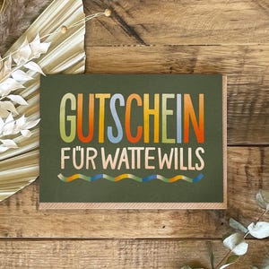 Dubbele kaart "Voucher voor watte wills" | Op gerecycled papier met envelop | Grappige voucher met Ruhrpott-charme | Last-minute cadeau