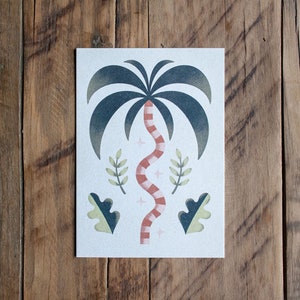 Carte postale »Dreamy Boho Plants – Palm«, impression d’art A6