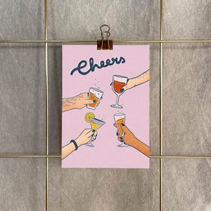 Cartolina »Saluti« | Stampa artistica A6 su carta riciclata da 400 g | Congratulazioni, Fatto, Laurea, Occasione speciale | Emancipazione femminile