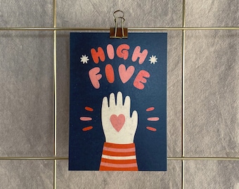 Postcard »High Five«, A6 art print