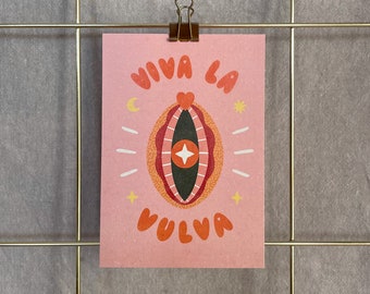 Postkarte »Viva la Vulva« | A6 Print auf Recyclingpapier | Female Empowerment | Grußkarte für Freundin