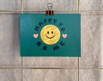 Postcard "Happy to be me" | A6 art print on recycled paper | Cute postcard, self-love, affirmation