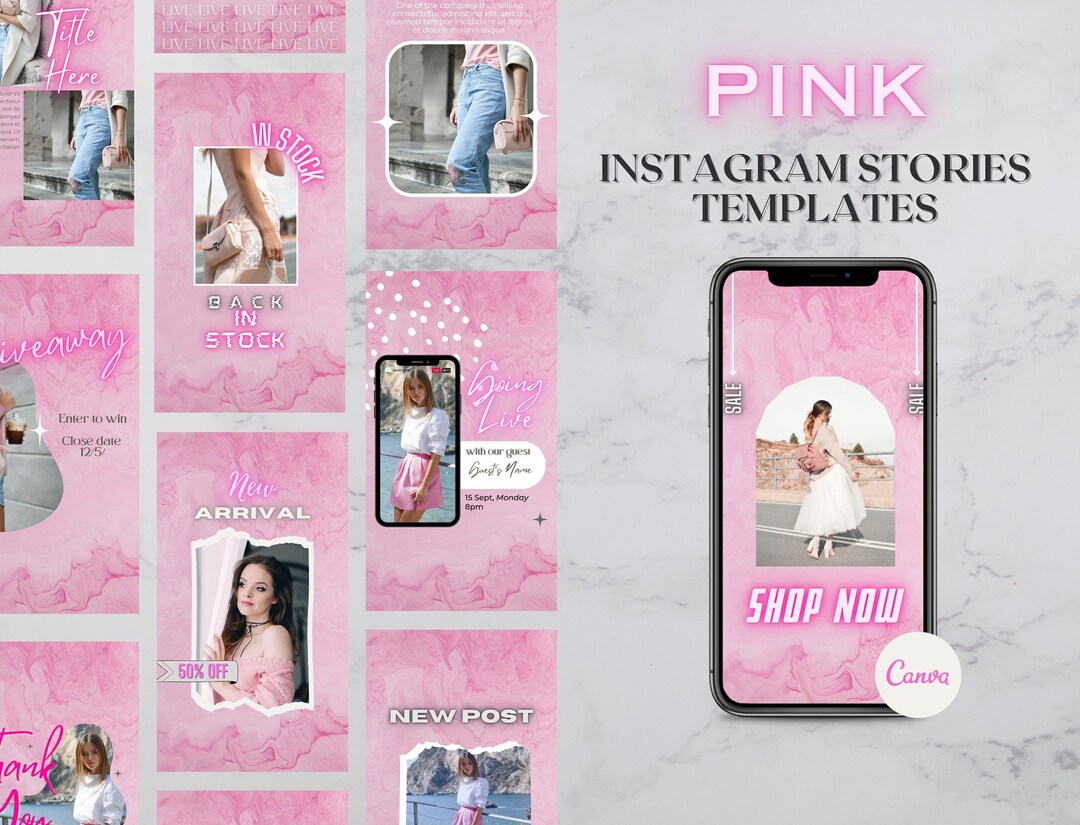 Pink Instagram Stories Templates | Pink Social Media Templates ...