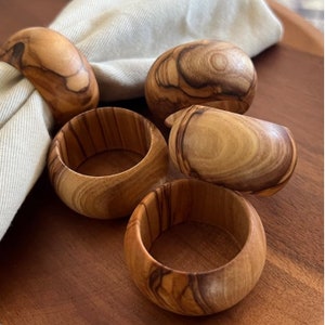 BETHLEHEM Handmade Olive Wood Napkin Rings image 1