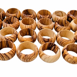 BETHLEHEM Handmade Olive Wood Napkin Rings 24