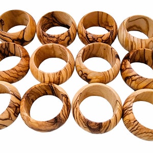 BETHLEHEM Handmade Olive Wood Napkin Rings 12