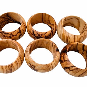 BETHLEHEM Handmade Olive Wood Napkin Rings image 5