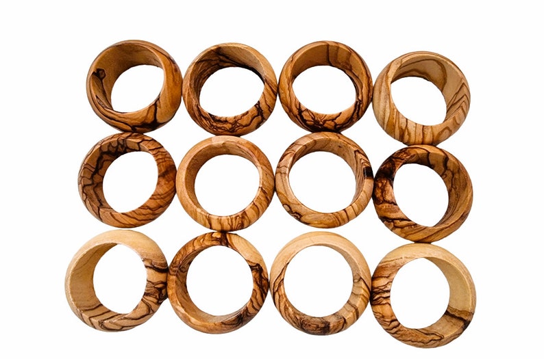 BETHLEHEM Handmade Olive Wood Napkin Rings image 7