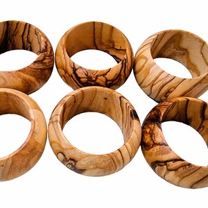 BETHLEHEM Handmade Olive Wood Napkin Rings 6