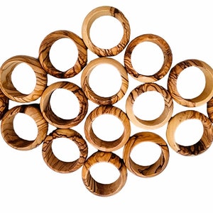 BETHLEHEM Handmade Olive Wood Napkin Rings image 2