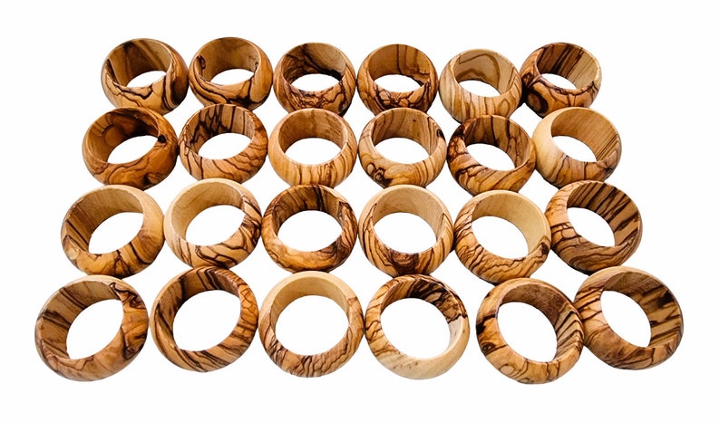 BETHLEHEM Handmade Olive Wood Napkin Rings image 9