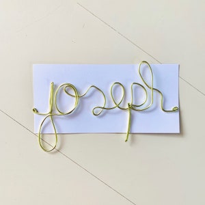 NAME personalisiert Draht Karte Glückwunschkarte Hochzeitskarte Hochzeit Geschenk Geburt Postkarte Grusskarte
