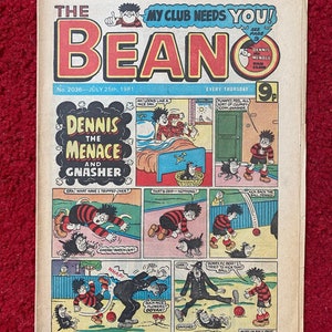 The Beano Comic Book - 25 July, 1981 (No. 2036) / Dennis the Menace / Beano Comic / Comic Book Gift / Free Delivery / Free UK Delivery