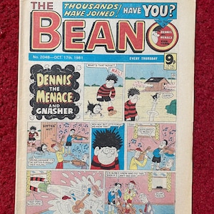 The Beano Comic Book - 17 October, 1981 (No. 2048) / Dennis the Menace / Beano Comic / Comic Book Gift / Free Delivery / Free UK Delivery