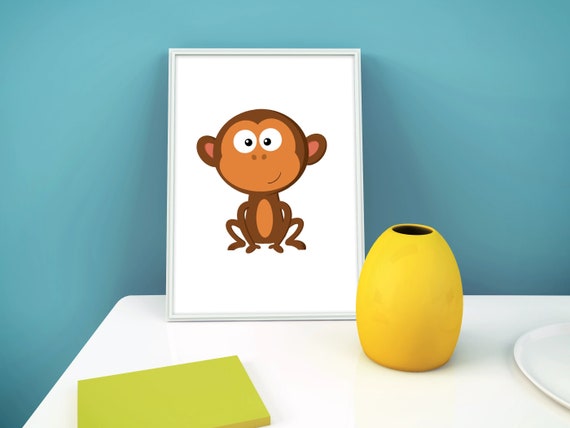 A little Grumpy - Monkey Cartoon Drawing