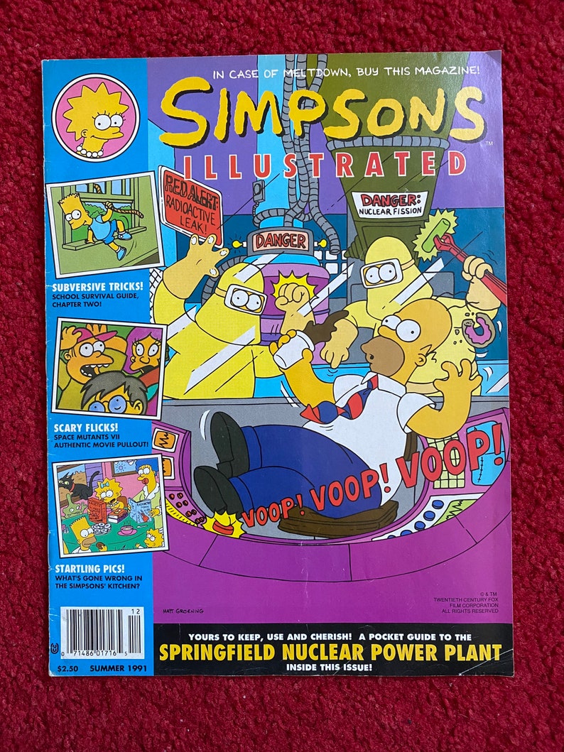 The Simpsons Illustrated Comic Book Summer, 1991 Vol. 1, No. 2 / Homer Simpson / Comic Book / Comic Book Gift / Free Delivery image 1