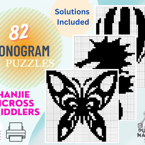 Nonogram Puzzle Printable Nonogram Puzzle Pic a Pix Game Paint by Numbers Game