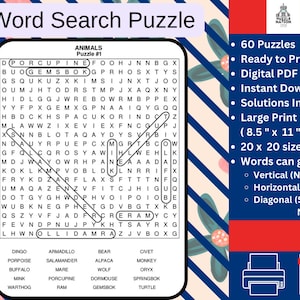 Word Search Puzzle Printable Word Search Printable Puzzle Activity Pages for Adults and Kids