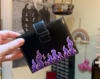 Hand painted flame wallet