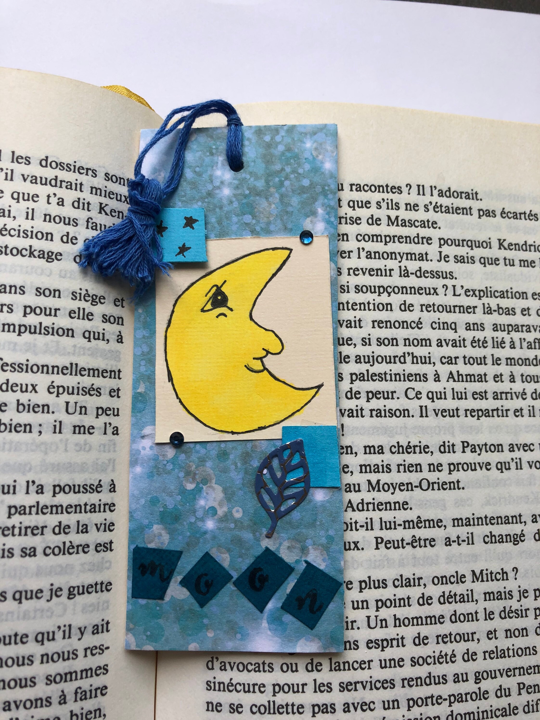 Stap Triviaal media Blue Moon Wood Bookmark - Etsy
