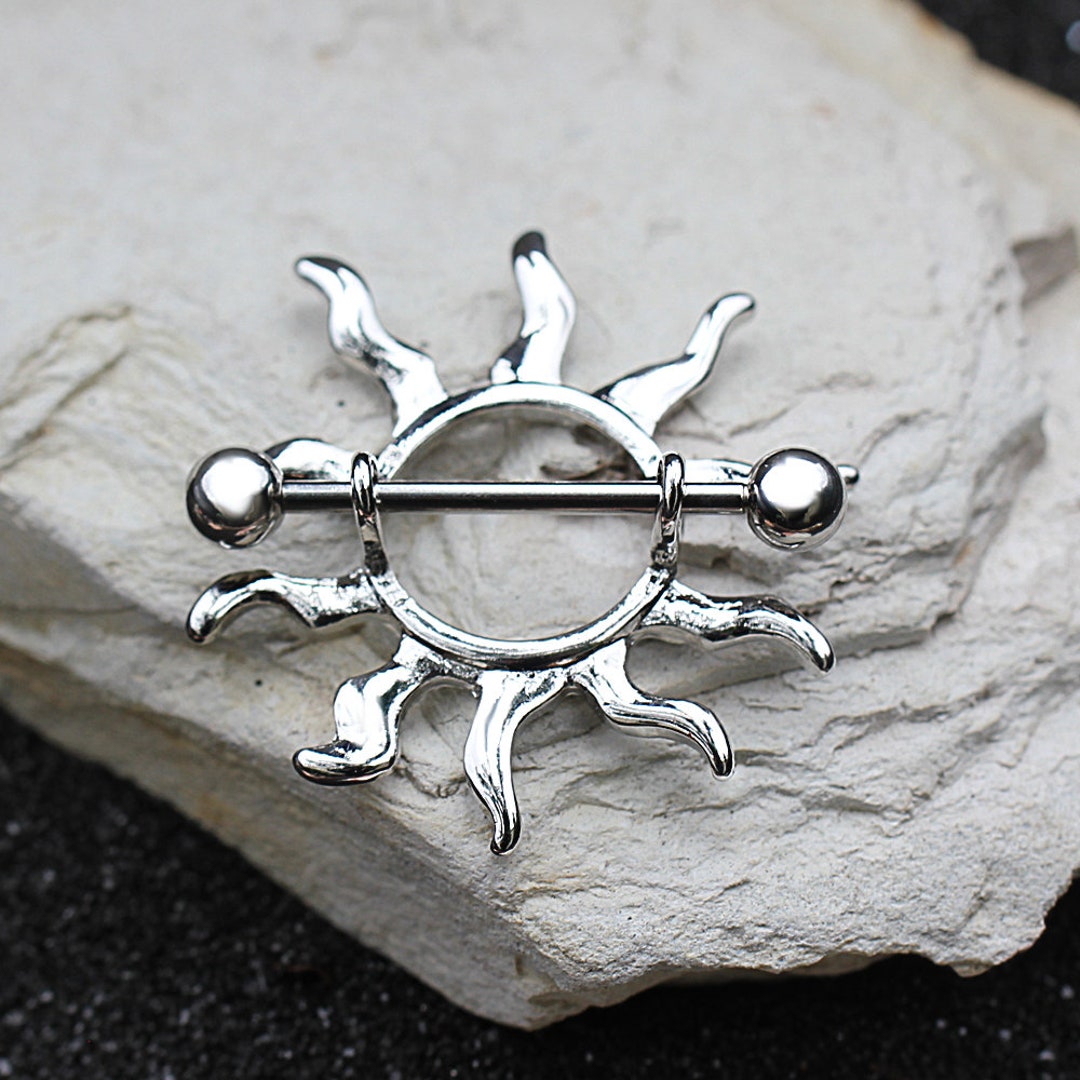 316L Stainless Steel Tribal Sun Nipple Shield