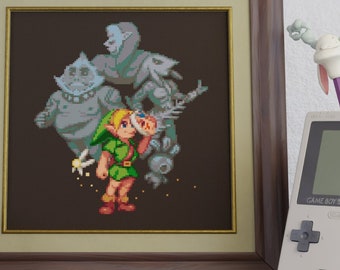 Máscara de Zelda Majora: Link joven y los fantasmas - Patrón de punto de cruz - Diseño original, Descarga instantánea en PDF