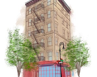 FRIENDS Apartment DOWNLOAD PDF - pop culture art - friends art - watercolor - Central Park - Coffee House