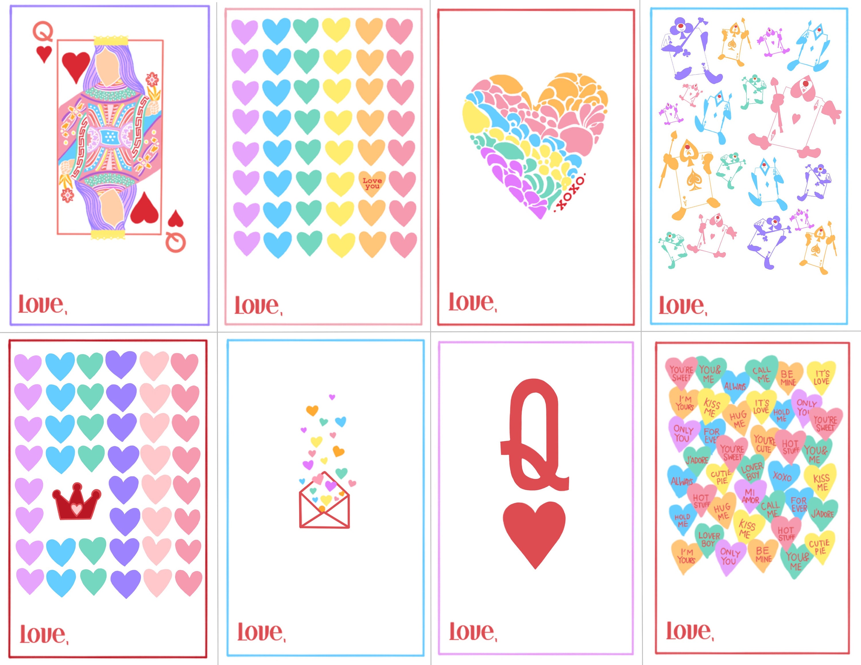 Valentines PDF Printable Queen of Hearts - Etsy