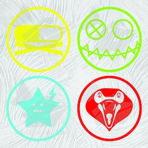 My Chemical Romance Danger Days Killjoys Icons Party Poison, Fun Ghoul, Jet Star, Kobra Kid Vinyl Stickers